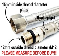 Fleksibilno čelično pleteno crijevo 3/8"xM12 60 cm, srebrna
